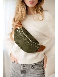 Anna Morellini Skórzana saszetka "Carola" w kolorze oliwkowo-jasnobrązowym - 32 x 16 x 9,5 cm rozmiar: onesize. Brązowe nerki i saszetki Anna Morellini, bez wzorów, z materiału. Za 279,78 zł.