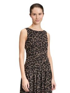 Vera Mont Top w kolorze kremowo-brązowym rozmiar: 44. Brązowe topy Vera Mont, bez wzorów, bez kołnierzyka, bez ramiączek. Za 104,99 zł.