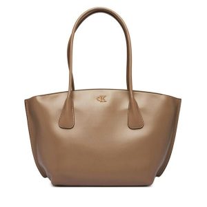 Torebka Calvin Klein. Brązowe shopper bag Calvin Klein, bez wzorów, bez dodatków. Za 649,99 zł.