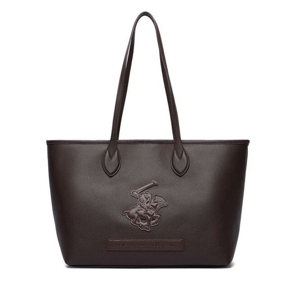 Torebka Beverly Hills Polo Club. Brązowe shopper bag Beverly Hills Polo Club, bez wzorów, bez dodatków. Za 229,99 zł.