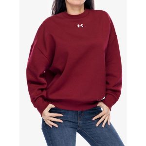 Bluza damska Under Armour UA Rival Fleece Oversized Crew. Czerwone bluzy Under Armour, m, bez wzorów, bez kaptura. Za 171,99 zł.