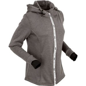 Bluza rozpinana ocieplana, długi rękaw bonprix szary melanż. Bluzy marki 4f. Za 149,99 zł.