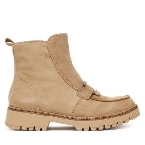 Botki Tamaris. Brązowe botki Tamaris, bez wzorów, bez obcasa, na płaskiej podeszwie, bez zapięcia. Za 339,99 zł.