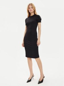 Calvin Klein Sukienka codzienna K20K207233 Czarny Slim Fit. Czarne kombinezony Calvin Klein, l, bez wzorów, bez kołnierzyka, bez ramiączek. Za 379,99 zł.