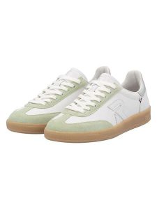 Rieker Skórzane sneakersy w kolorze biało-zielonym rozmiar: 39. Białe trampki Rieker, bez wzorów, ze skóry, bez zapięcia. Za 184,89 zł.