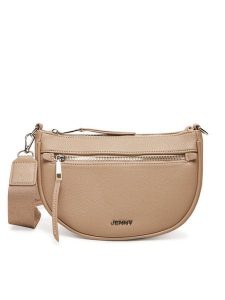 JENNY Torebka C-JNY-M-002-08 Beżowy. Brązowe listonoszki Jenny, bez wzorów, z materiału, bez dodatków. Za 129,99 zł.