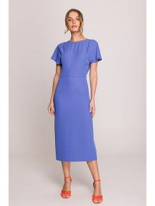 Stylove Sukienka w kolorze niebieskim rozmiar: L. Niebieskie sukienki Stylove, l, bez wzorów, bez kołnierzyka, bez ramiączek, maxi. Za 232,78 zł.