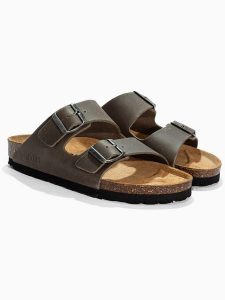 BACKSUN Skórzane klapki "Bali" w kolorze brązowym rozmiar: 37. Brązowe klapki Backsun, bez wzorów, z otwartym noskiem, bez obcasa. Za 130,99 zł.