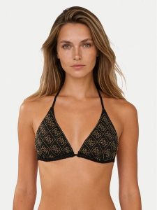 Guess Góra od bikini E6GJ24 KCUO2 Czarny. Czarne bikini Guess, z aplikacjami, z syntetyku. Za 329,99 zł.