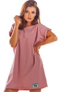Luźna bawełniana mini sukienka oversize na lato różowa. Czerwone sukienki Infinite You, na co dzień, na lato, m, bez wzorów, z bawełny, sportowe, bez kołnierzyka, bez ramiączek, mini, oversize. Za 199,00 zł.