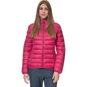Kurtka zimowa w kolorze jagodowym. Czerwone kurtki marki CMP Women, na zimę, z materiału. W wyprzedaży za 227,95 zł.