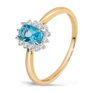 Unikalny Pierścionek - , Blue topaz,biały topaz. Pierścionki marki W.KRUK. Za 699,00 zł.