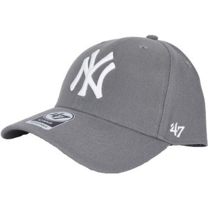 Czapka z daszkiem dla dorosłych New York Yankees MVP Cap. Szare czapki 47 Brand, bez wzorów, z wełny. Za 126,50 zł.
