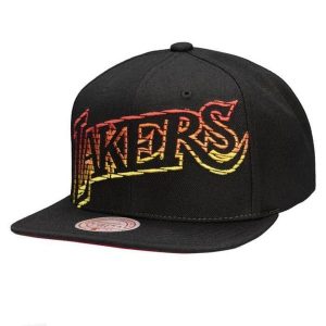 Czapka z daszkiem Mitchell & Ness NBA Lakers Hardwood Classics 6HSSMM20017. Czarne czapki MITCHELL & NESS, bez wzorów, sportowe. Za 99,00 zł.
