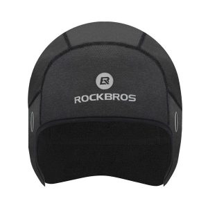 Zimowa czapka sportowa unisex Rockbros YPP044. Czarne czapki ROCKBROS, bez wzorów, z materiału, sportowe. Za 31,00 zł.