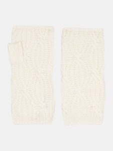 Perfect Cashmere Kaszmirowe mankiety "Bale" w kolorze kremowym rozmiar: onesize. Brązowe rękawiczki Perfect Cashmere, bez wzorów, z kaszmiru. Za 175,26 zł.