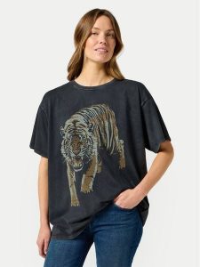 Wrangler T-Shirt 112356445 Czarny Oversize. Czarne t-shirty Wrangler, m, bez wzorów, z bawełny, bez kołnierzyka, bez ramiączek. Za 109,99 zł.
