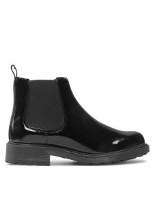 Clarks Sztyblety Orinoco2 Lane 261636224 Czarny. Czarne botki Clarks, bez wzorów, z lakierowanej skóry, bez obcasa, na płaskiej podeszwie, bez zapięcia. Za 299,99 zł.