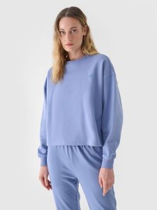 4F Bluza dresowa nierozpinana bez kaptura damska - niebieska XXL. Niebieskie bluzy 4f, xs, bez wzorów, z bawełny, bez kaptura. W wyprzedaży za 59,99 zł.