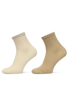 Tommy Hilfiger Skarpety krótkie 373001001 Beżowy. Brązowe skarpetki TOMMY HILFIGER, bez wzorów, z bawełny. Za 49,99 zł.