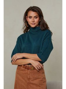 So Cachemire Sweter "Mahouca" w kolorze ciemnozielonym rozmiar: XL. Zielone swetry oversize So Cachemire, xl, bez wzorów, z kaszmiru, bez ramiączek. Za 144,92 zł.