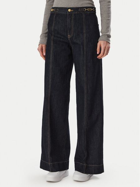 Tommy Hilfiger Jeansy Indie WW0WW51408 Granatowy Wide Leg. Niebieskie jeansy TOMMY HILFIGER, bez wzorów, z bawełny. Za 649,99 zł.