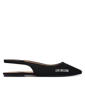 Baleriny LOVE MOSCHINO. Czarne balerinki LOVE MOSCHINO, bez wzorów, bez obcasa, bez zapięcia. Za 493,99 zł.