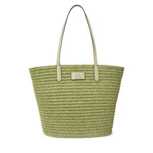 Torebka LAUREN RALPH LAUREN. Zielone shopper bag Lauren Ralph Lauren, bez wzorów, bez dodatków. Za 629,99 zł.