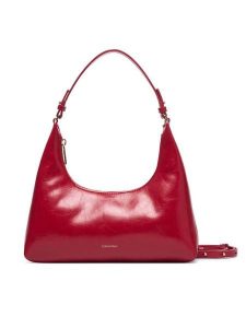 Calvin Klein Torebka Foil Logo Glossy Conv Shoulder B LV04F3737G Bordowy. Czerwone torebki klasyczne Calvin Klein, bez wzorów, ze skóry, bez dodatków. Za 489,99 zł.