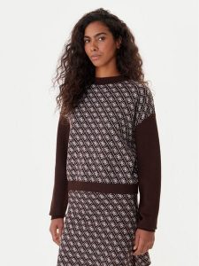 Guess Golf W5BR23 Z3JD2 Brązowy Relaxed Fit. Brązowe golfy Guess, z aplikacjami, z syntetyku. Za 349,99 zł.