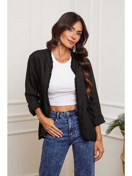 La Compagnie Du Lin Lniany kardigan "Ebissal" w kolorze czarnym rozmiar: L. Czarne kardigany La Compagnie Du Lin, ze lnu. Za 135,49 zł.