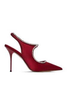 Eva Minge Szpilki EO-LIVIA-LT2019-6 Czerwony. Czerwone szpilki Eva Minge, bez wzorów, z materiału, bez obcasa. Za 429,99 zł.
