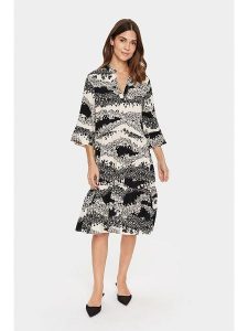 SAINT TROPEZ Sukienka w kolorze beżowym rozmiar: XXL. Brązowe sukienki Saint Tropez, xxl, bez wzorów, z wiskozy, bez kołnierzyka, bez ramiączek, midi, rozkloszowane. Za 104,99 zł.