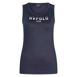 Damski tank top techniczny HV Polo Annabel. Niebieskie topy HV POLO, bez wzorów, eleganckie, bez kołnierzyka, bez ramiączek. Za 189,50 zł.