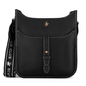 Torebka Beverly Hills Polo Club. Czarne listonoszki Beverly Hills Polo Club, bez wzorów, bez dodatków. Za 179,99 zł.