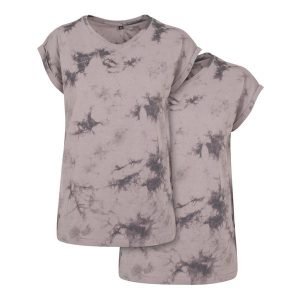 Koszulka Damska Batik Dye Z Przedłużonym Ramiączkiem. Szare bluzki BUILD YOUR BRAND, xs, bez wzorów, sportowe, bez kołnierzyka, bez ramiączek. Za 67,99 zł.