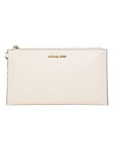 Michael Kors Skórzana kopertówka w kolorze kremowym - 25 x 14 x 1 cm rozmiar: onesize. Brązowe torebki wieczorowe Michael Kors, bez wzorów, z materiału, bez dodatków. Za 339,99 zł.