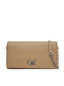Calvin Klein Torebka Ck Mini Chain Bag K60K612806 Beżowy. Brązowe torebki wieczorowe Calvin Klein, bez wzorów, ze skóry, bez dodatków. Za 289,99 zł.