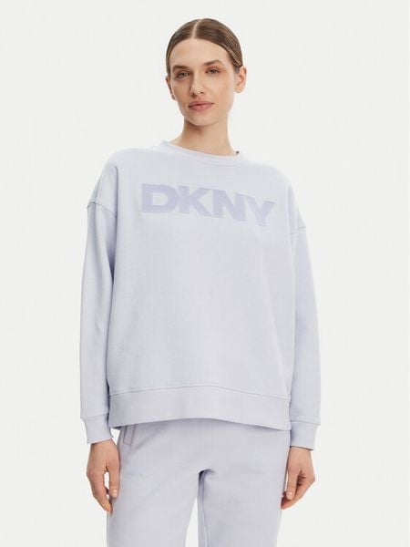 DKNY Sport Bluza DP5T1140 Błękitny Regular Fit. Niebieskie bluzy DKNY Sport, l, bez wzorów, z bawełny, bez kaptura. Za 179,99 zł.