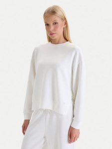 Beverly Hills Polo Club Bluza W126-BHLSS-1040-01X Biały Regular Fit. Białe bluzy Beverly Hills Polo Club, m, bez wzorów, z syntetyku, bez kaptura. Za 149,99 zł.