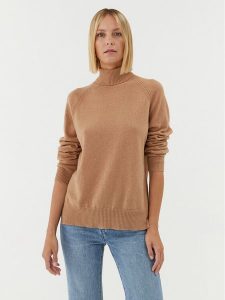 TWINSET Golf 232TT3200 Beżowy Regular Fit. Brązowe golfy Twinset, bez wzorów, z wełny. Za 459,99 zł.