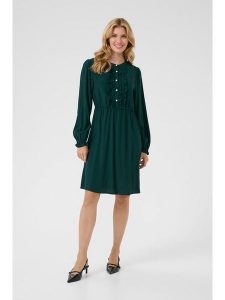 Cream Sukienka w kolorze zielonym rozmiar: 34. Zielone sukienki Cream, z aplikacjami, bez kołnierzyka, bez ramiączek, midi. Za 154,95 zł.