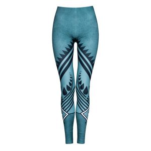 Legginsy sportowe damskie DEEP TRIP Sauron. Zielone legginsy DEEP TRIP, bez wzorów, z elastanu, z podwyższonym stanem. Za 179,00 zł.