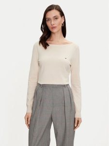 Tommy Hilfiger Sweter WW0WW40099 Beżowy Regular Fit. Brązowe swetry klasyczne TOMMY HILFIGER, xs, z syntetyku, bez kołnierzyka. Za 239,99 zł.