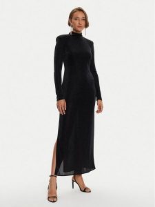 Simona Corsellini Sukienka wieczorowa A24CEAB050 Czarny Slim Fit. Czarne sukienki SIMONA CORSELLINI, bez wzorów, z syntetyku, wizytowe, bez kołnierzyka, bez ramiączek. Za 659,99 zł.