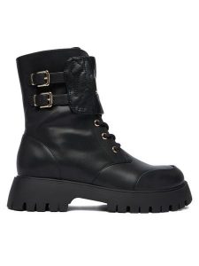 Just Cavalli Trapery 79RA3S97 ZSD64 Czarny. Czarne buty zimowe Just Cavalli, ze skóry, bez obcasa, bez zapięcia. Za 759,99 zł.