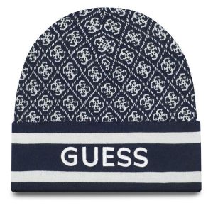 Czapka Guess. Niebieskie czapki Guess, z aplikacjami. Za 139,99 zł.