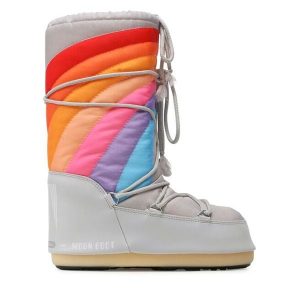 Śniegowce Moon Boot. Szare buty zimowe Moon Boot, bez obcasa, bez zapięcia. Za 949,99 zł.