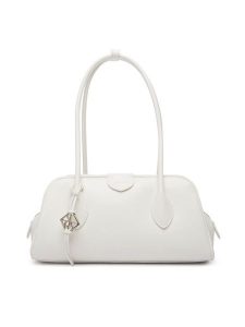Calvin Klein Torebka Emblem Trio Shoulder Bag LV04F3369G Biały. Białe torebki klasyczne Calvin Klein, bez wzorów, ze skóry, bez dodatków. Za 649,99 zł.