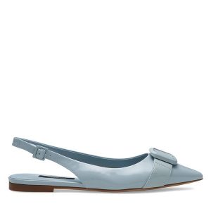 Baleriny GINO ROSSI. Niebieskie balerinki Gino Rossi, bez wzorów, bez obcasa, bez zapięcia. Za 239,99 zł.